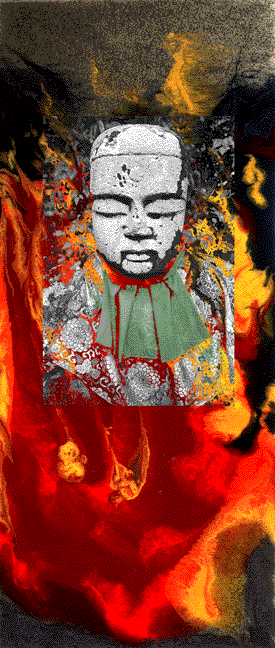 [Jizo #2 Green Bib; 48 in x 22 in]