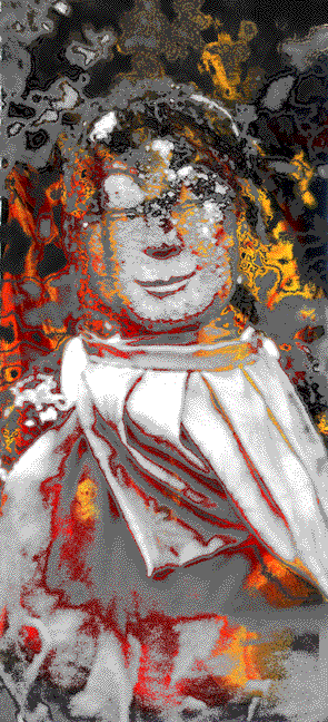 [Jizo #3 Female Bosatsu; 44 in x 22 in]