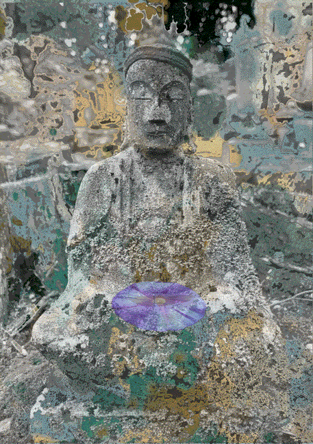 [Jizo #5 Lichen & Morning Glory; 28 in x 21 in]