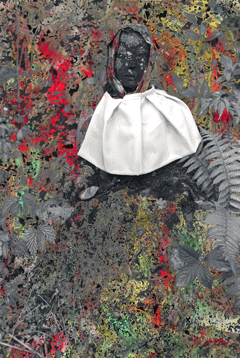 [Jizo #6 Big White Bib; 50 in x 34in]